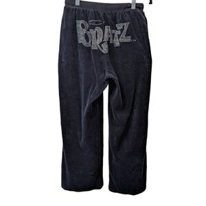 Dolls Kill x Bratz Bling Embellished Black Velour Tie Waist Lounge Pants (M)